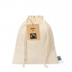 Bolsa de algodón Fairtrade con cordón para autocierre 150g/m2