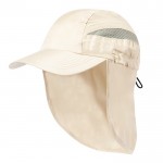 Gorra de microfibra bicolor con cierre elástico y cubre cuello color natural primera vista