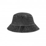 Gorro tipo bob de 100% algodón transpirable con efecto de lavado color negro primera vista