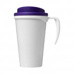 Vaso de café impresión 360º con asa color violeta vista delantera