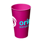 Vasos personalizados con logo color rosa con logo