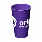Vasos personalizados con logo color violeta con logo