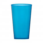 Vasos personalizados con logo color azul claro transparente vista delantera