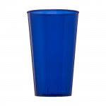 Vasos personalizados con logo color azul transparente vista delantera
