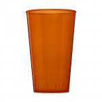Vasos personalizados con logo color naranja transparente vista delantera