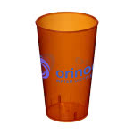 Vasos personalizados con logo color naranja transparente con logo
