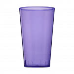 Vasos personalizados con logo color violeta transparente vista delantera
