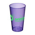 Vasos personalizados con logo color violeta transparente con logo