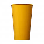 Vasos personalizados con logo color amarillo vista delantera