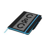 Libreta promocional detalles a color color azul claro con logo