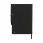 Libreta promocional detalles a color color violeta vista trasera