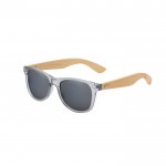 Gafas de sol efecto espejo protección UV400 y patillas de bambú color transparente primera vista