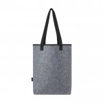 Bolsa de la compra térmica de fieltro reciclado con cierre a velcro color gris segunda vista trasera