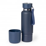 Termo acero inox de 550ml con vaso de 300ml y asa de transporte tercera vista