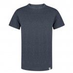 Camiseta de algodón reciclado y RPET en colores básicos 150 g/m2 color azul marino primera vista