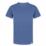 Camiseta de algodón reciclado y RPET en colores básicos 150 g/m2 color azul primera vista