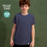 Camiseta de algodón reciclado y RPET para mujer 150 g/m2 color negro