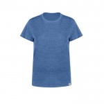 Camiseta de algodón reciclado y RPET para mujer 150 g/m2 color azul primera vista