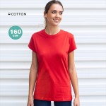 Camiseta para mujer de 100% algodón peinado Ring Spun 160 g/m2 color negro