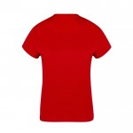 Camiseta para mujer de 100% algodón peinado Ring Spun 160 g/m2 color rojo cuarta vista