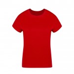 Camiseta para mujer de 100% algodón peinado Ring Spun 160 g/m2 color rojo primera vista