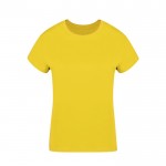 Camiseta para mujer de 100% algodón peinado Ring Spun 160 g/m2 color amarillo primera vista
