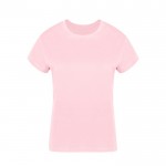 Camiseta para mujer de 100% algodón peinado Ring Spun 160 g/m2 color rosa primera vista
