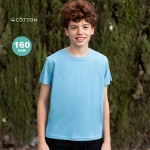 Camiseta para niños de 100% algodón peinado Ring Spun 160 g/m2 color negro