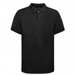 Polo unisex de 100% algodón peinado Ring Spun con 2 botones 220 g/m2 color negro primera vista