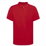 Polo unisex de 100% algodón peinado Ring Spun con 2 botones 220 g/m2 color rojo primera vista