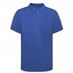 Polo unisex de 100% algodón peinado Ring Spun con 2 botones 220 g/m2 color azul primera vista