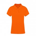 Polo para mujer 100% algodón peinado Ring Spun con 2 botones 220 g/m2 color naranja primera vista