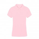 Polo para mujer 100% algodón peinado Ring Spun con 2 botones 220 g/m2 color rosa primera vista