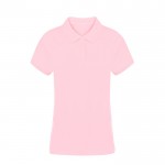 Polo para mujer 100% algodón peinado Ring Spun con 2 botones 220 g/m2 color rosa primera vista