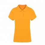 Polo para mujer 100% algodón peinado Ring Spun con 2 botones 220 g/m2 color dorado primera vista