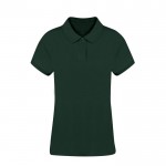 Polo para mujer 100% algodón peinado Ring Spun con 2 botones 220 g/m2 color verde oscuro primera vista