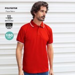 Polo transpirable de poliéster con detalle en cuello y mangas 180 g/m2 color blanco