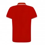 Polo transpirable de poliéster con detalle en cuello y mangas 180 g/m2 color rojo tecera vista