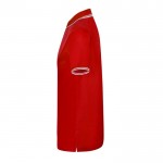 Polo transpirable de poliéster con detalle en cuello y mangas 180 g/m2 color rojo cuarta vista