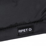 Chaleco de 100% RPET resistente al agua con capucha ajustable color negro quinta vista