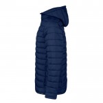 Chaqueta de 100% RPET resistente al agua con capucha ajustable color azul marino