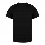 Camiseta técnica unisex de 100% poliéster con diseño a rayas 135 g/m2 color negro primera vista
