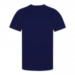 Camiseta técnica unisex de 100% poliéster con diseño a rayas 135 g/m2 color azul marino primera vista