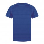 Camiseta técnica unisex de 100% poliéster con diseño a rayas 135 g/m2 color azul primera vista