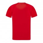 Camiseta técnica de 100% poliéster transpirable 135 g/m2 color rojo cuarta vista
