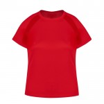 Camiseta técnica para mujer de 100% poliéster transpirable 135 g/m2 color rojo primera vista
