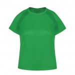 Camiseta técnica para mujer de 100% poliéster transpirable 135 g/m2 color verde primera vista