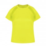 Camiseta técnica para mujer de 100% poliéster transpirable 135 g/m2 color amarillo primera vista