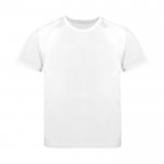 Camiseta técnica para niños de 100% poliéster transpirable 135 g/m2 color blanco primera vista