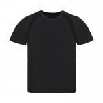 Camiseta técnica para niños de 100% poliéster transpirable 135 g/m2 color negro primera vista